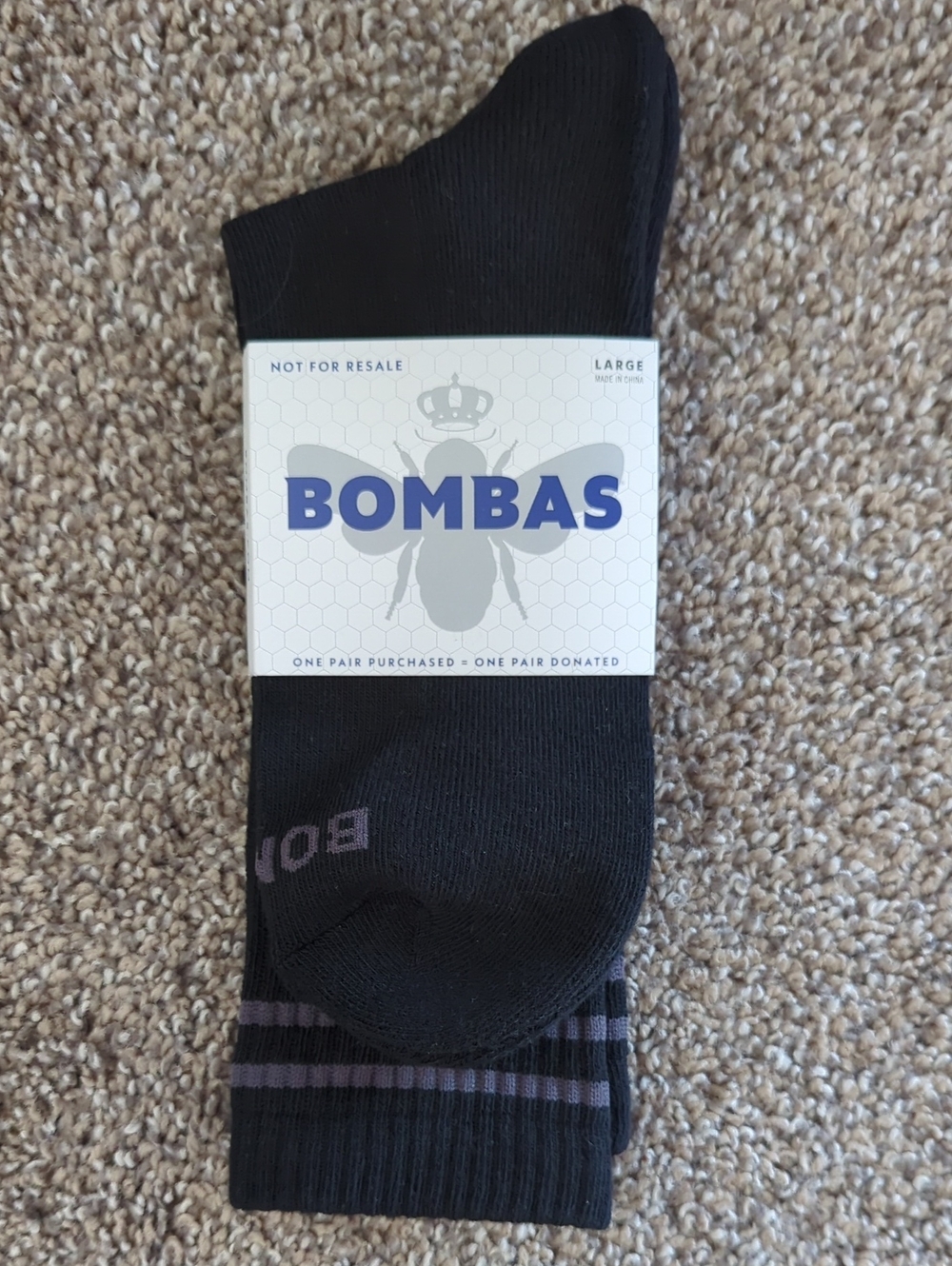 Bombas Black Crew Socks New